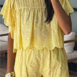 Talulah Rosalie Yellow Eyelet Lace Women Set